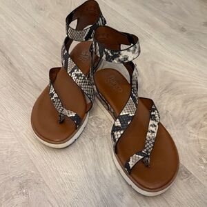 Franco Sarto Snakeskin and Brown Sandals